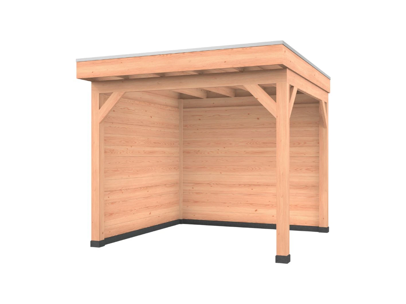 Douglas overkapping, 300 x 300, met achterwand en zijwand, Westwood Comfort Green - Afbeelding 1